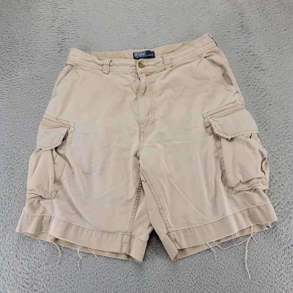 Polo by Ralph Lauren‎ Shorts Mens 35 Tan Vintage Baggy Cargo Y2k 90s Skater